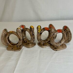 MCM Ceramic Turkey Shaped Napkin Rings